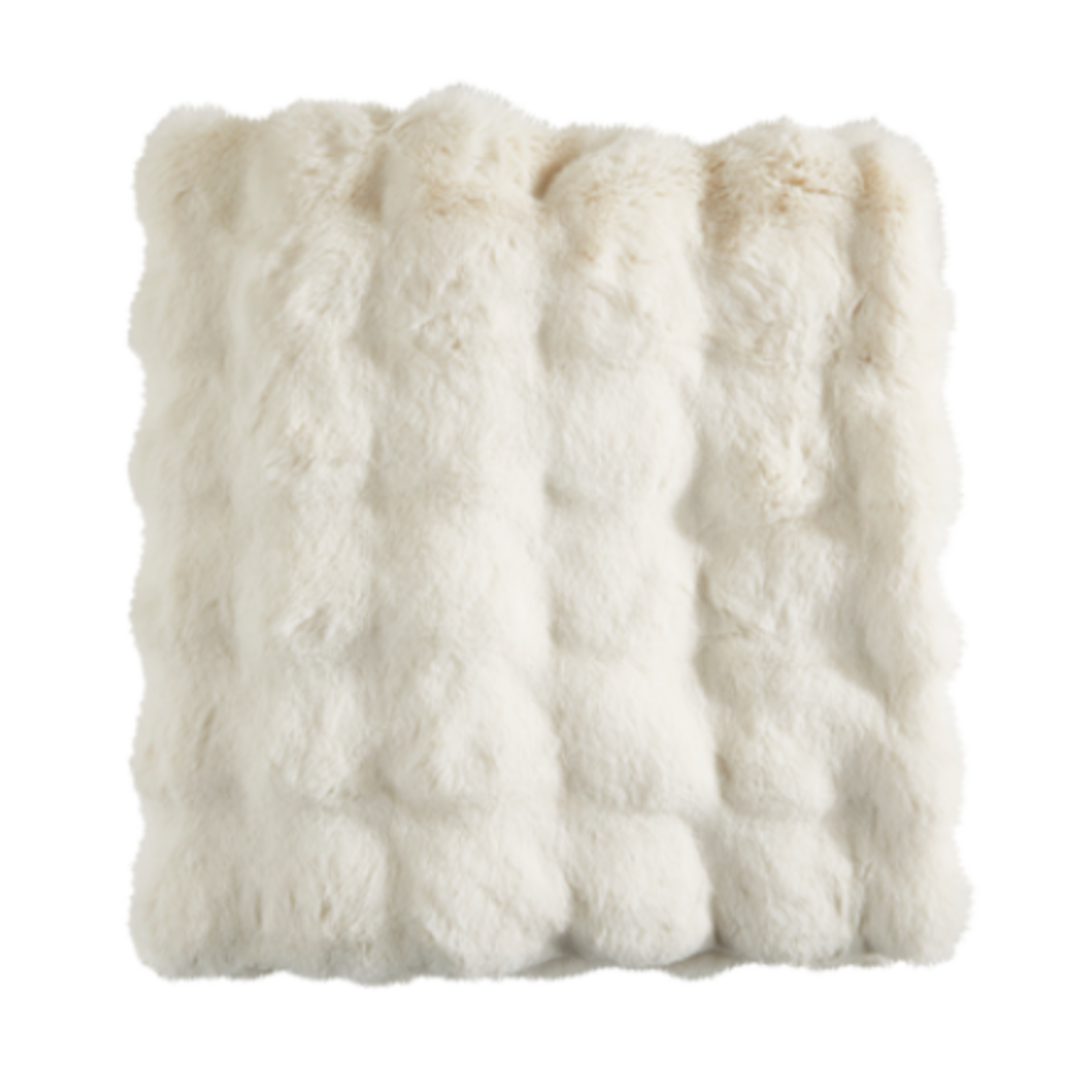 Outside The Box 50x60 Ivory Bubble Faux Fur Throw Blanket