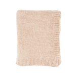 Outside The Box 50x60 Oatmeal Knitted Chenille 100% Poly Throw Blanket