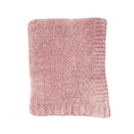 Outside The Box 50x60 Pink Knitted Chenille 100% Poly Throw Blanket