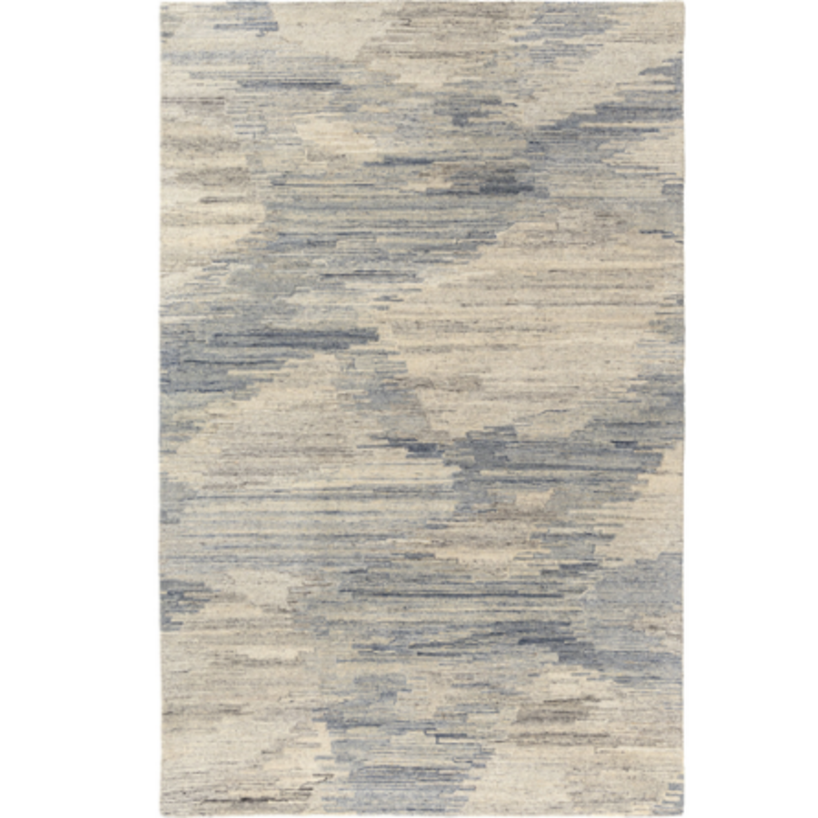 Outside The Box 9' x 12' Stria New Zealand Wool Blend Hand Tufted Area Rug In Blue / Gray - 82761