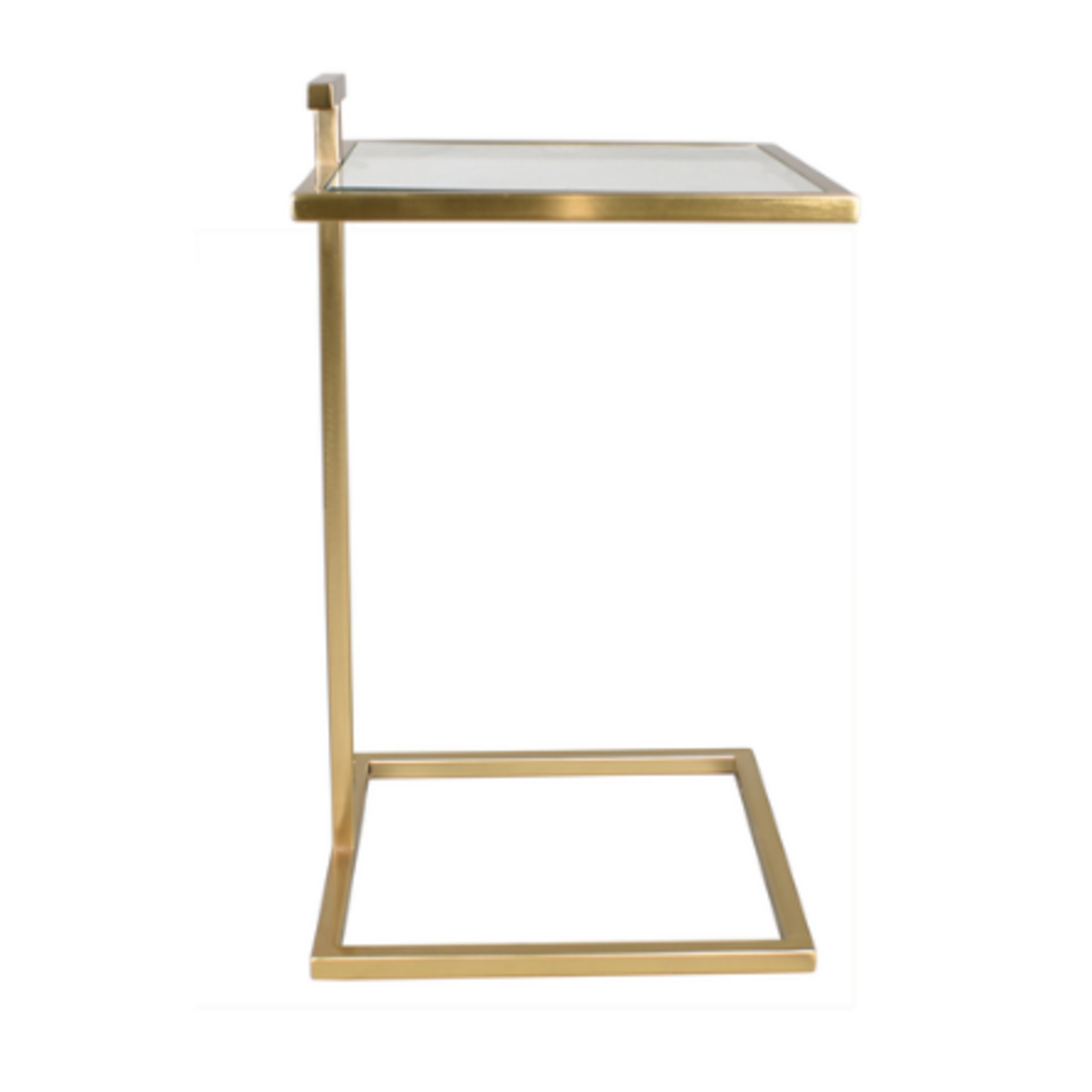 Outside The Box 15x26 Antique Gold & Glass Cocktail / Side Table