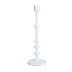 Outside The Box 19" Lilou Matte White Alloy Taper Candle Holder