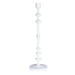 Outside The Box 25" Lilou Matte White Alloy Taper Candle Holder