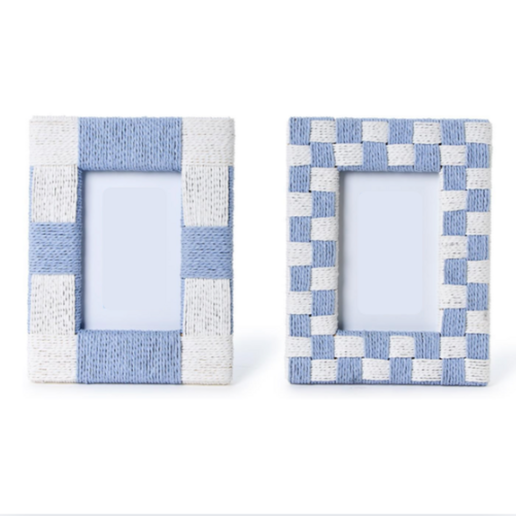 Outside The Box 4x6 Blue & White Hand Woven Checkered Photo Frame - SOLD SEPARATELY