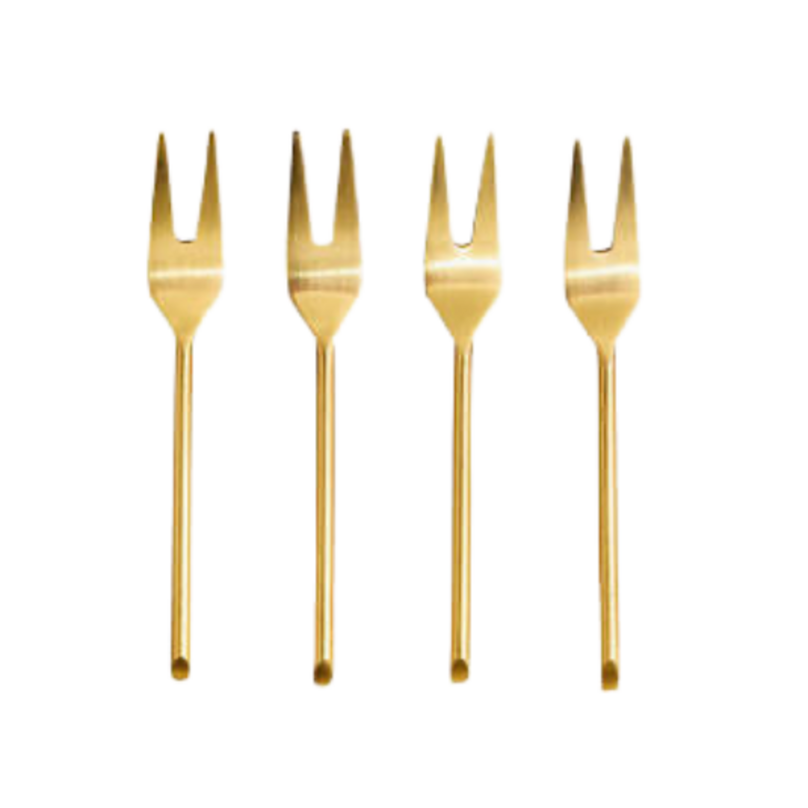 Outside The Box 14" Set Of 4 Gold Hand Crafted Stainless Steel Forks