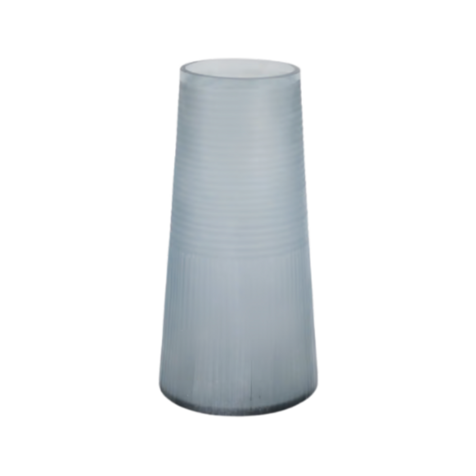 Outside The Box 12" Blue Etched Lines Tapered Glass Vase