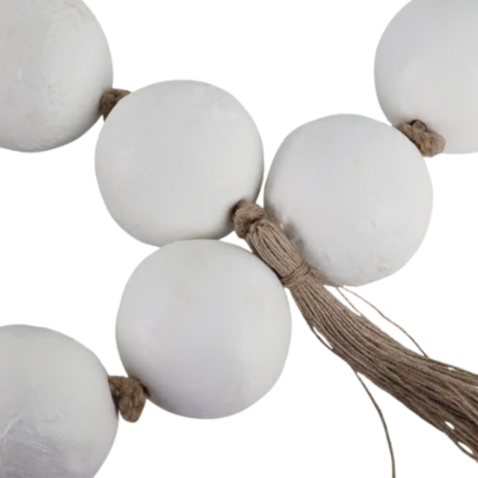 Outside The Box 44" White Eco-Mix Bead Tassel Garland