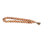Outside The Box 32" Natural Mango Wood Beaded Garland W / Tassel