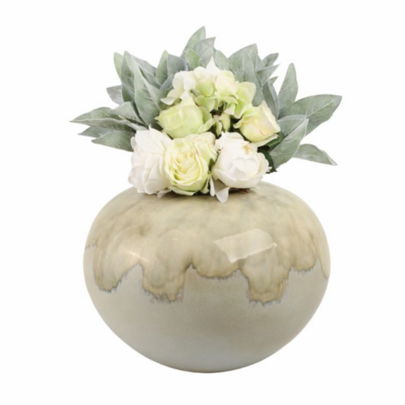 Outside The Box 11" Marvoa Natural & Gray Portugal Earthware Vase