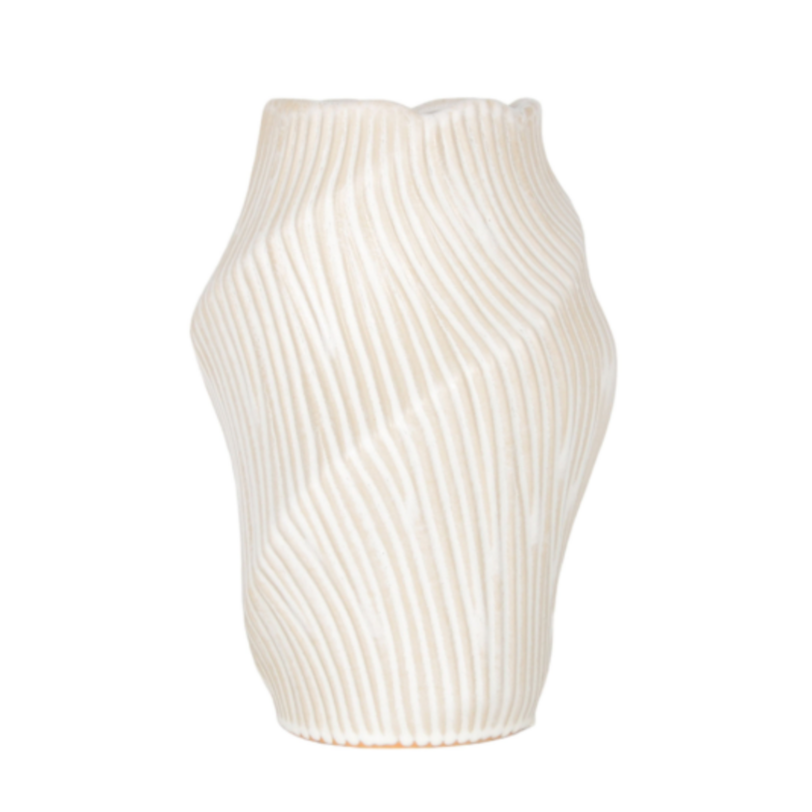 Outside The Box 14" Tihany Cream & White Stoneware Vase