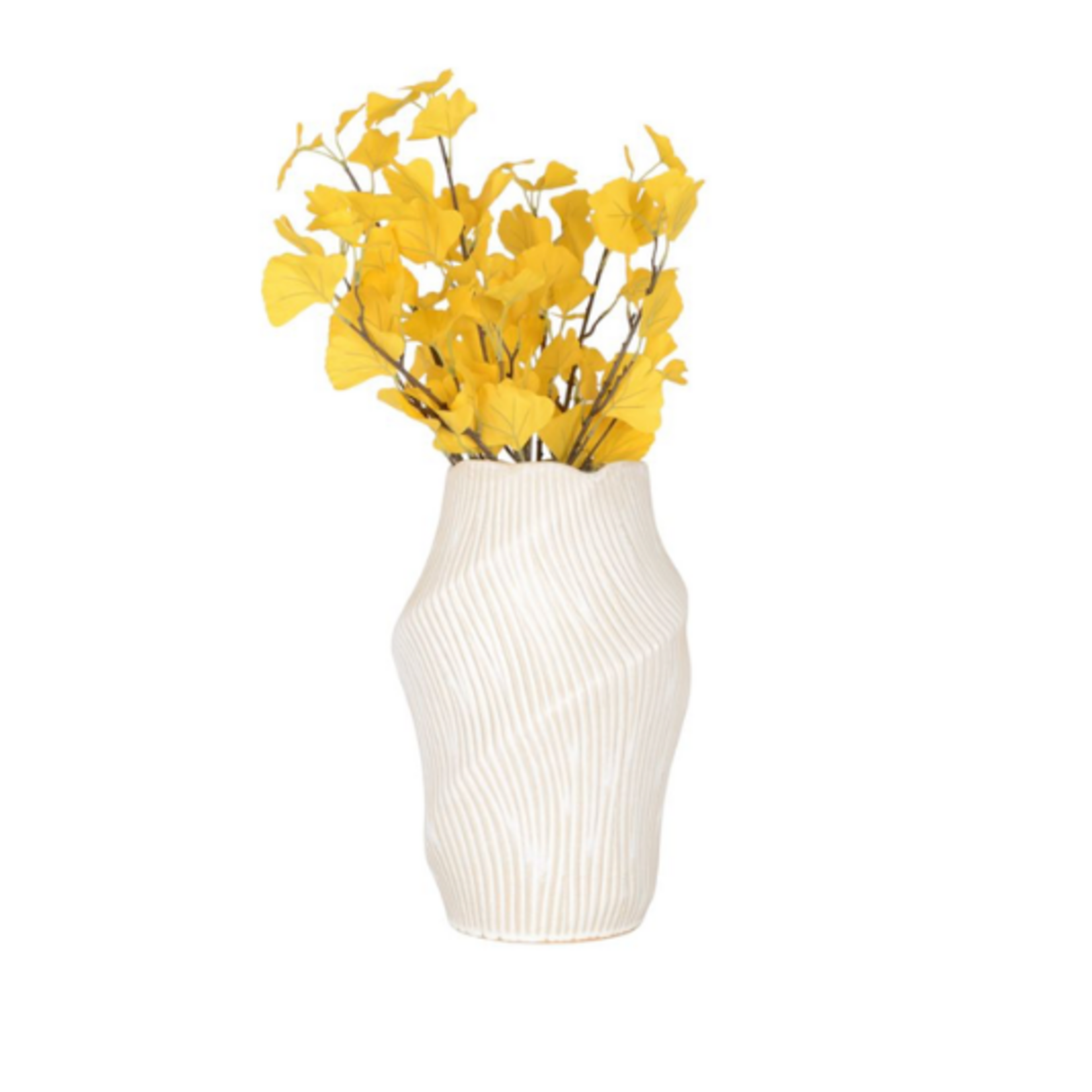 Outside The Box 17" Tihany Cream & White Stoneware Vase