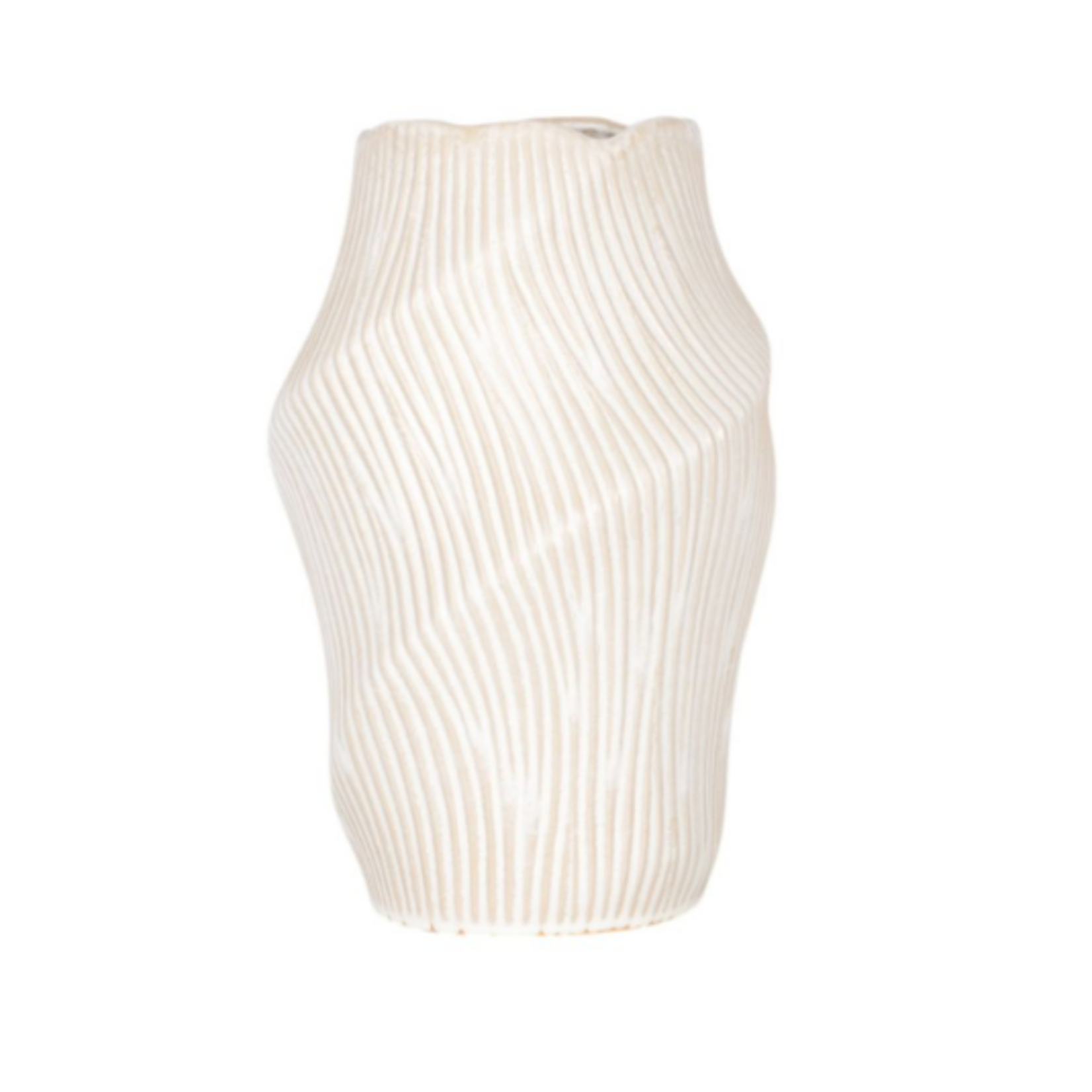 Outside The Box 17" Tihany Cream & White Stoneware Vase