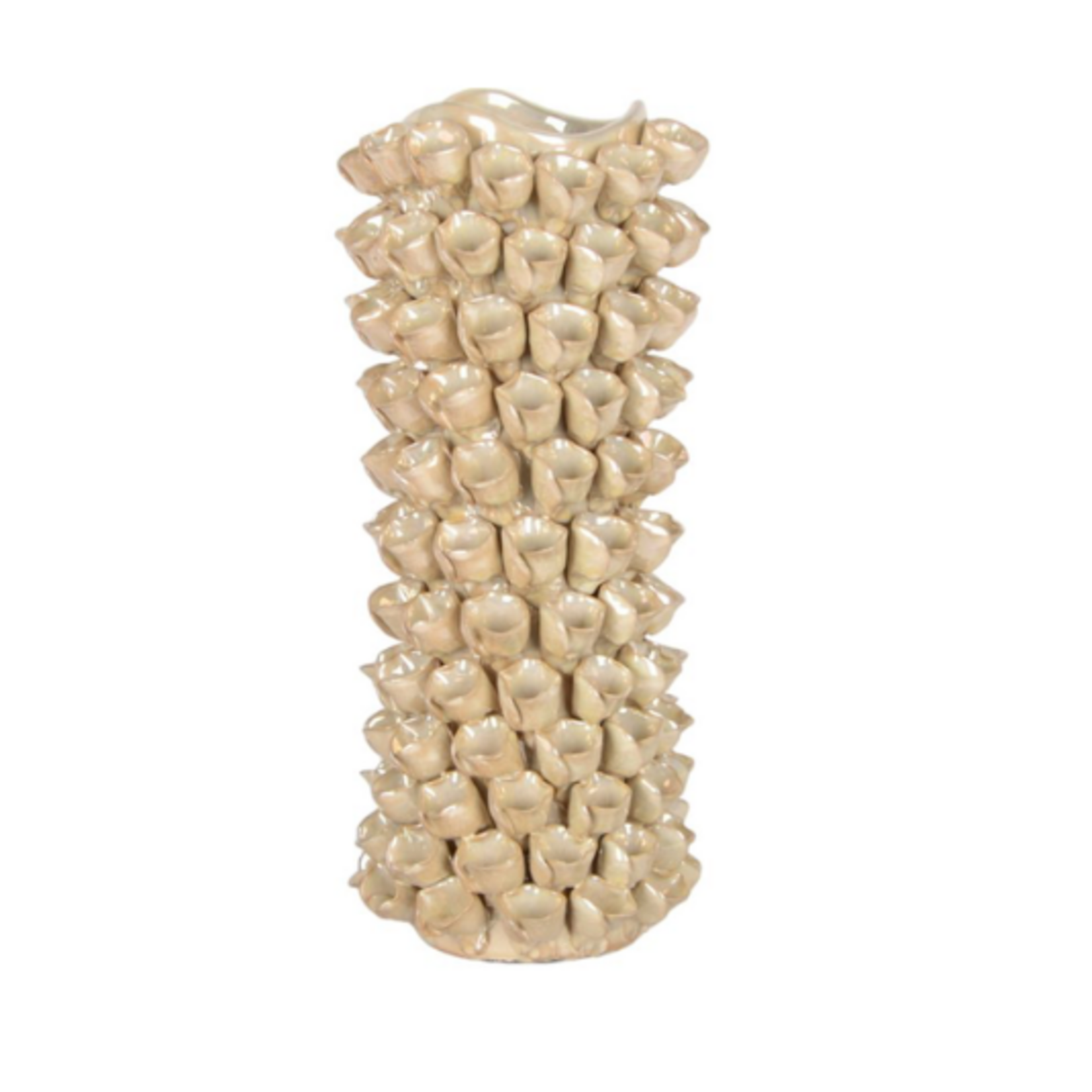 Outside The Box 13" Linz Ivory Coral Textured Ceramic Vase