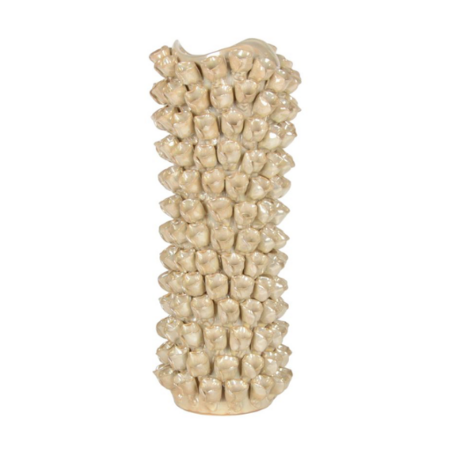 Outside The Box 16" Linz Ivory Coral Textured Ceramic Vase