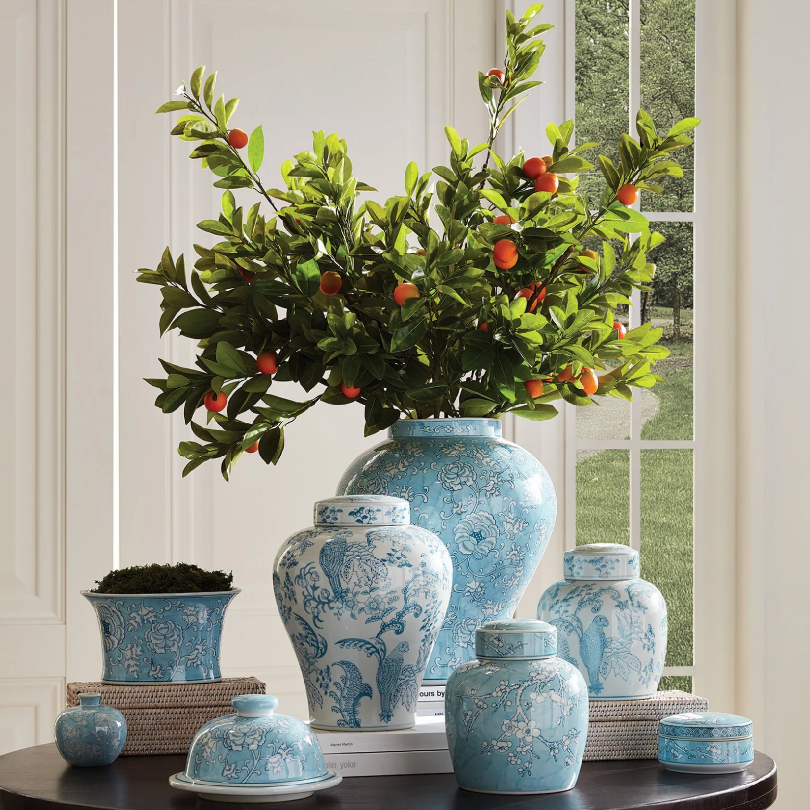 Outside The Box 31" Orange Blossom Faux Stem Decor