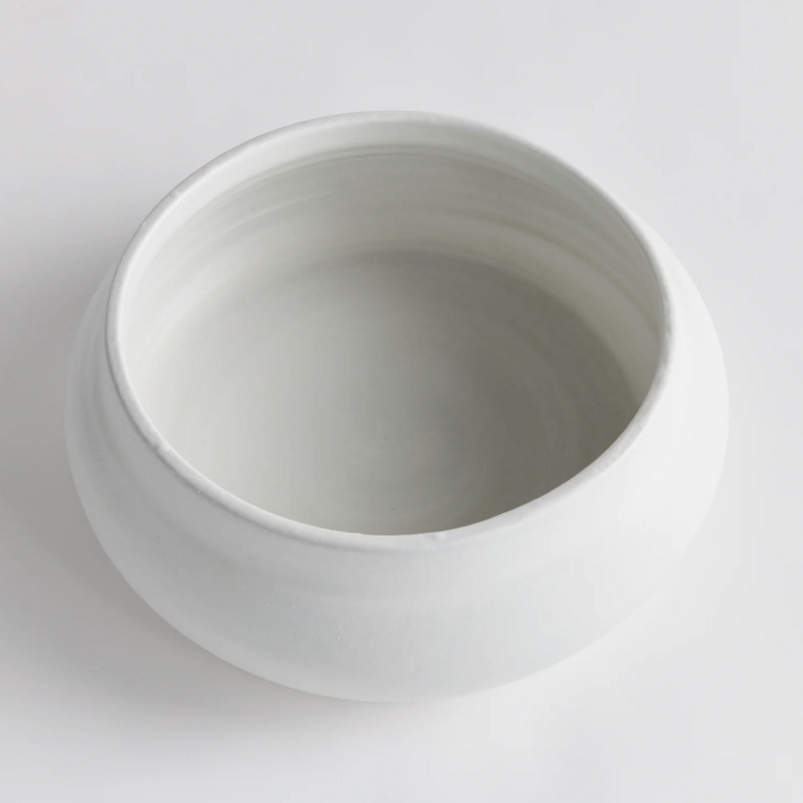 Outside The Box 14" Mirela Matte White Hand Crafted Terracotta Round Bowl