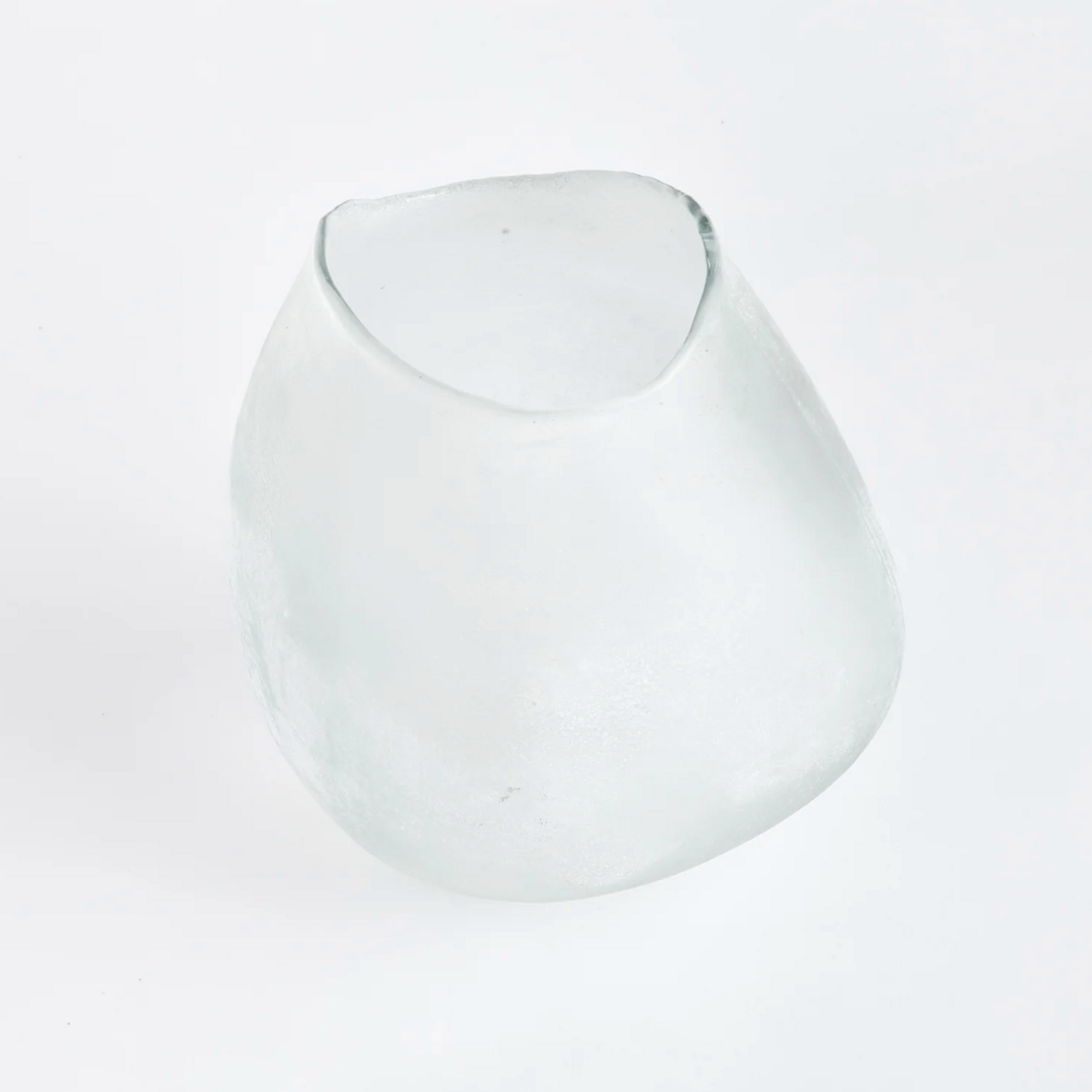 Outside The Box 10" Vida White Frosted Hand Blown Glass Vase