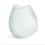 Outside The Box 10" Vida White Frosted Hand Blown Glass Vase