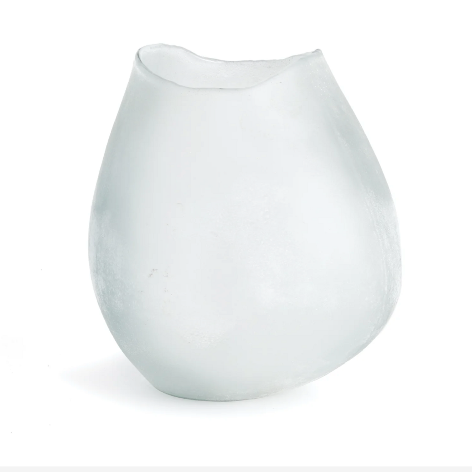 Outside The Box 10" Vida White Frosted Hand Blown Glass Vase