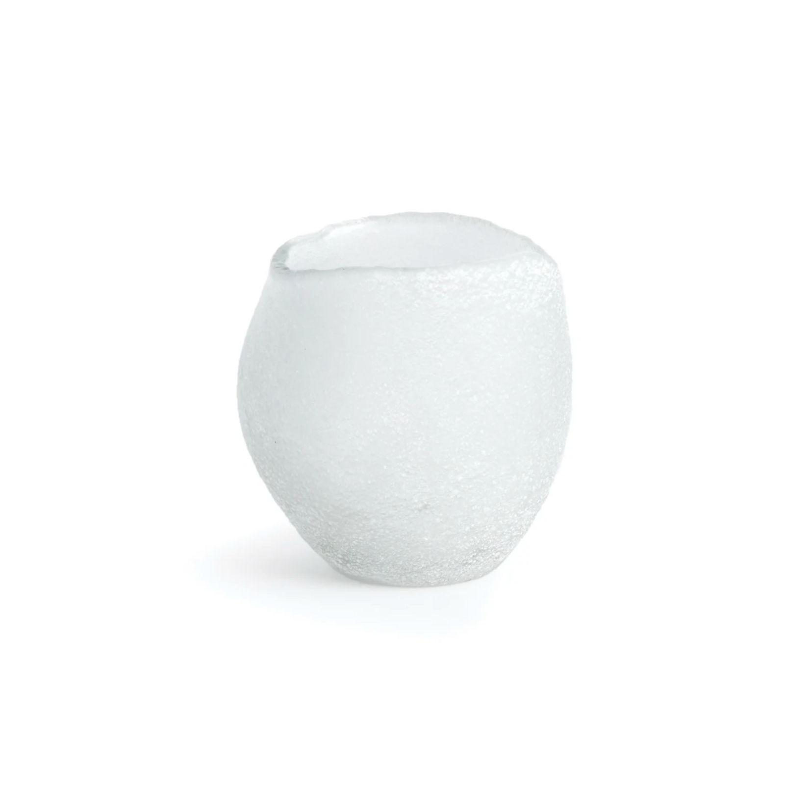 Outside The Box 3" Vida White Frosted Hand Blown Glass Vase