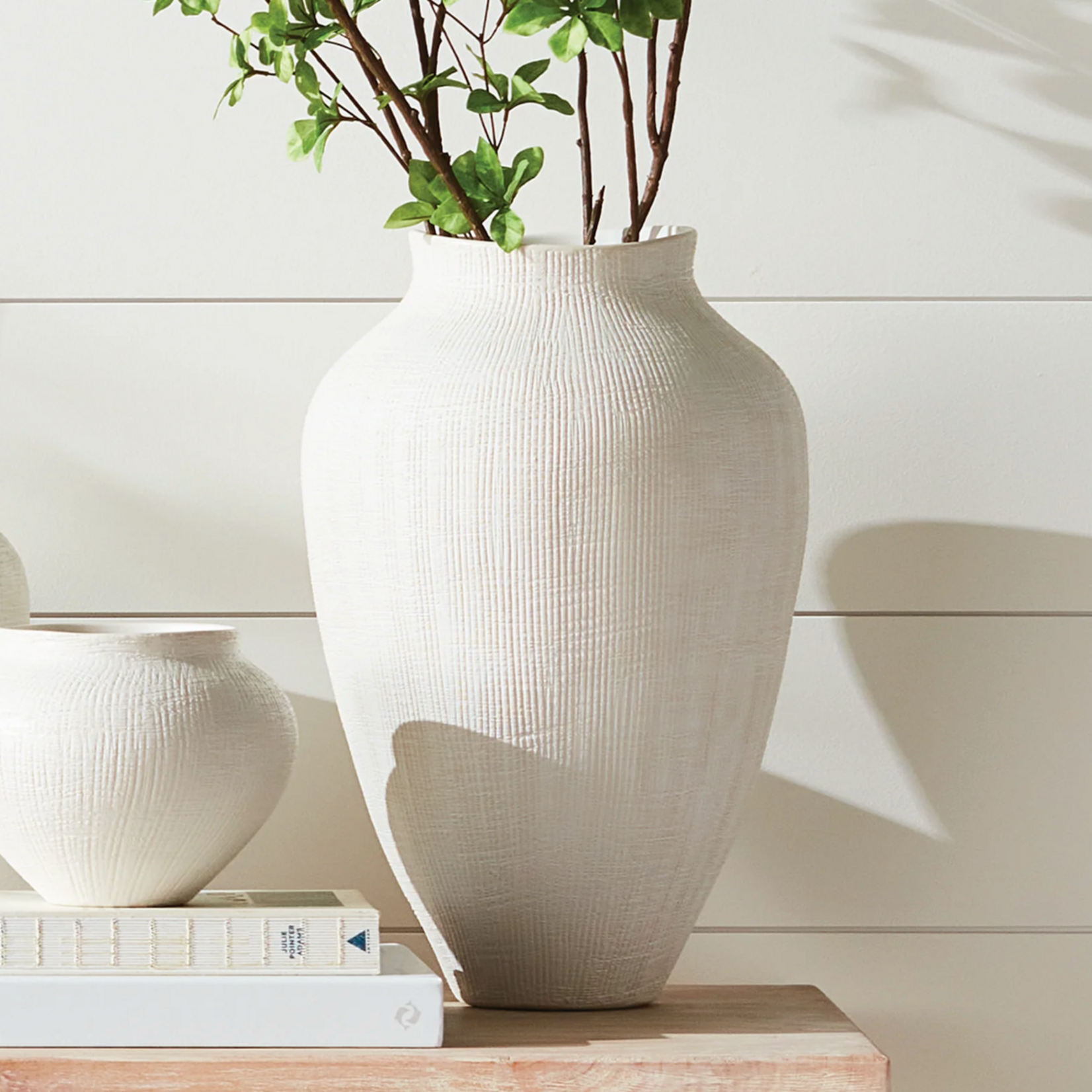 Outside The Box 7" Nereus White Etched Hand Crafted Vase