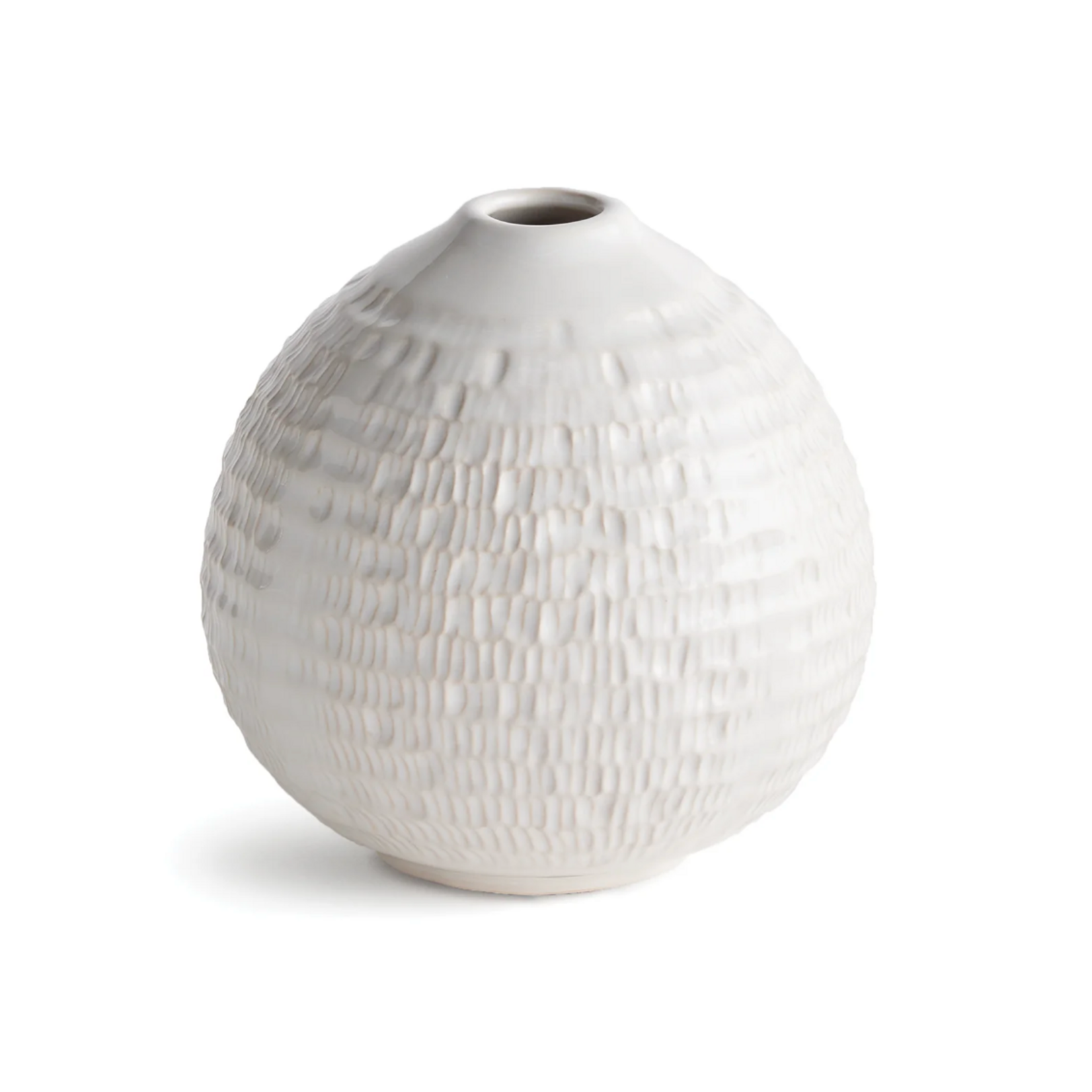 Outside The Box 6" Nereus White Etched Hand Crafted Vase