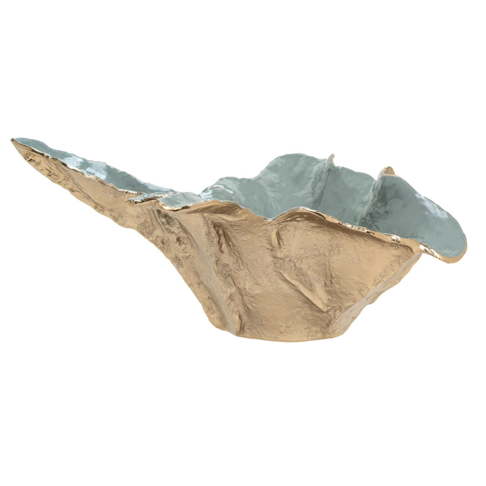 Outside The Box 9" Asaria Green & Antique Gold Aluminum Centerpiece / Bowl