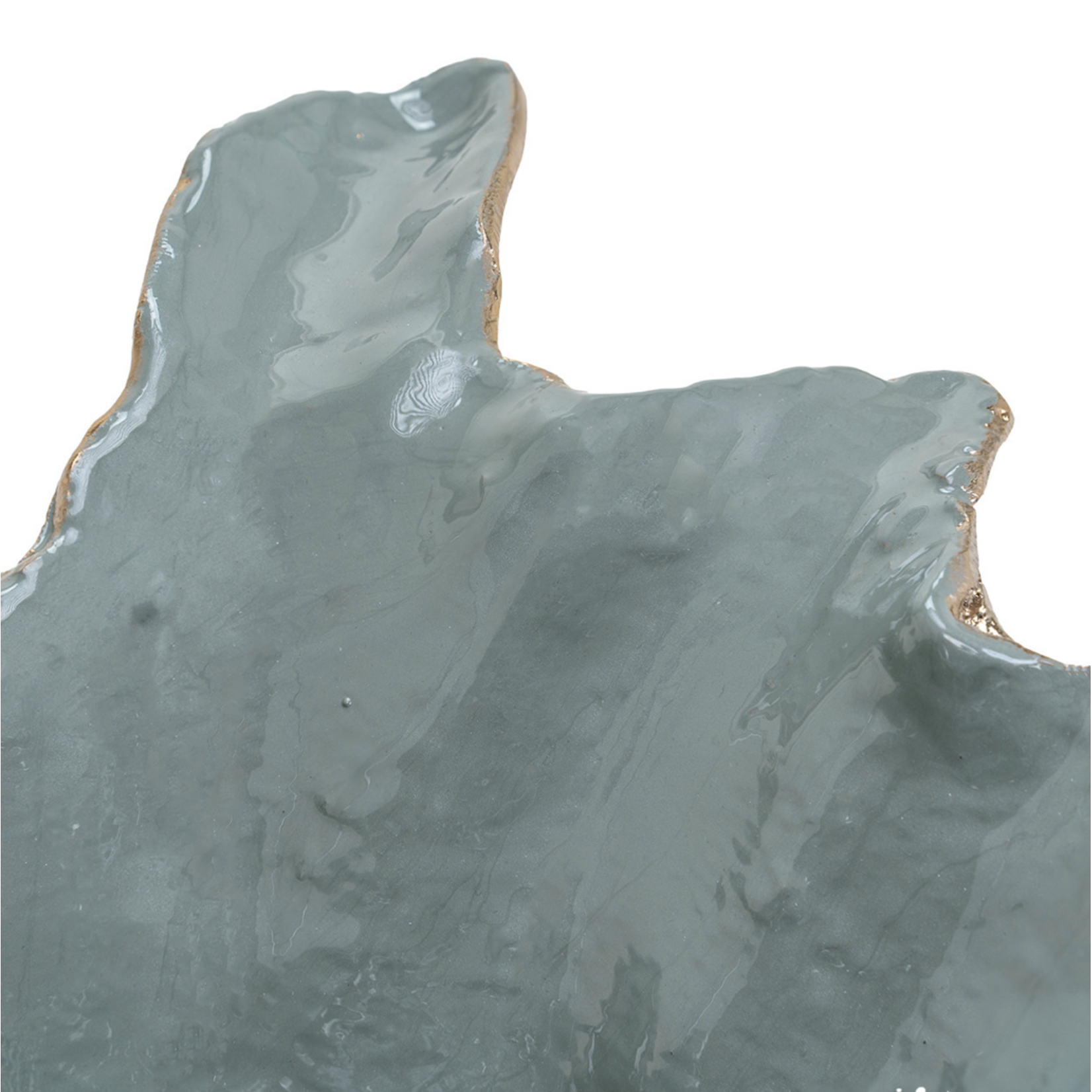 Outside The Box 9" Asaria Green & Antique Gold Aluminum Centerpiece / Bowl