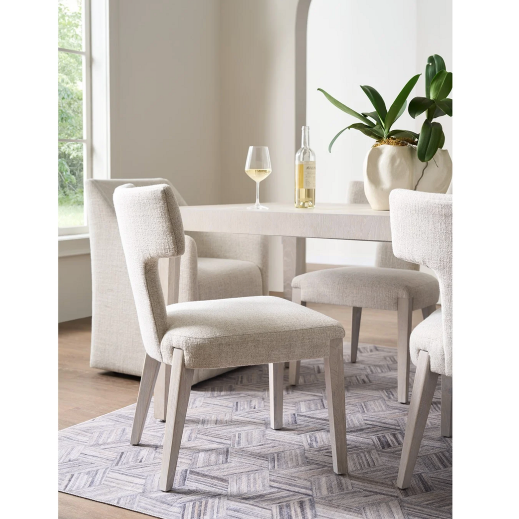 Outside The Box Avaline Monique Linen & White Oak Side Dining Chair