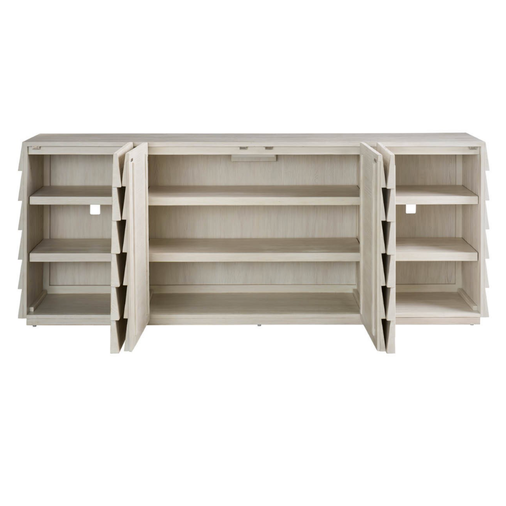 Outside The Box 84x19x33 River Rock White 4 Door W / USB Outlet Credenza / Sideboard