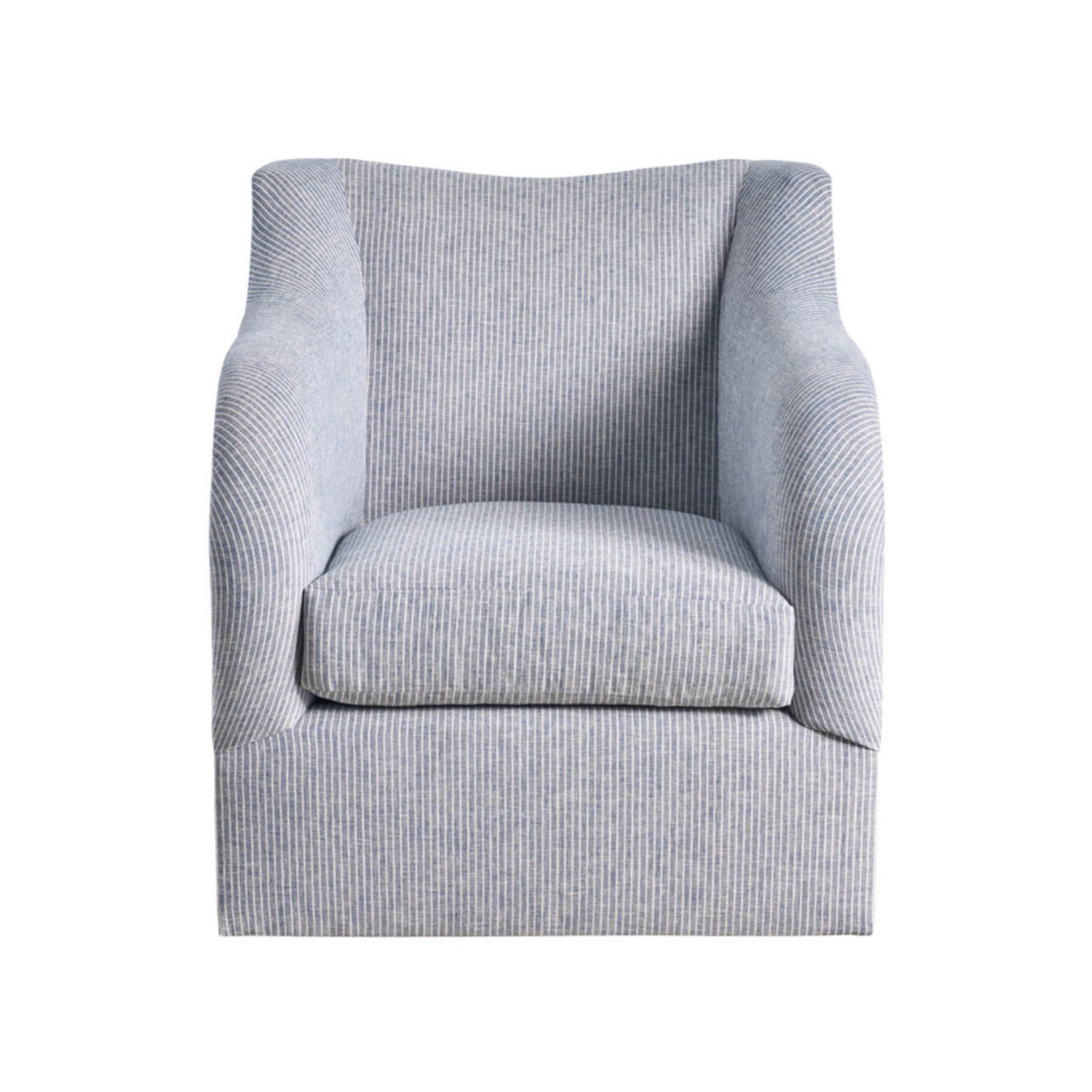 Outside The Box Camille Amherst Denim Performance Uni-Blend Cushion Swivel Accent Chair Tier 6