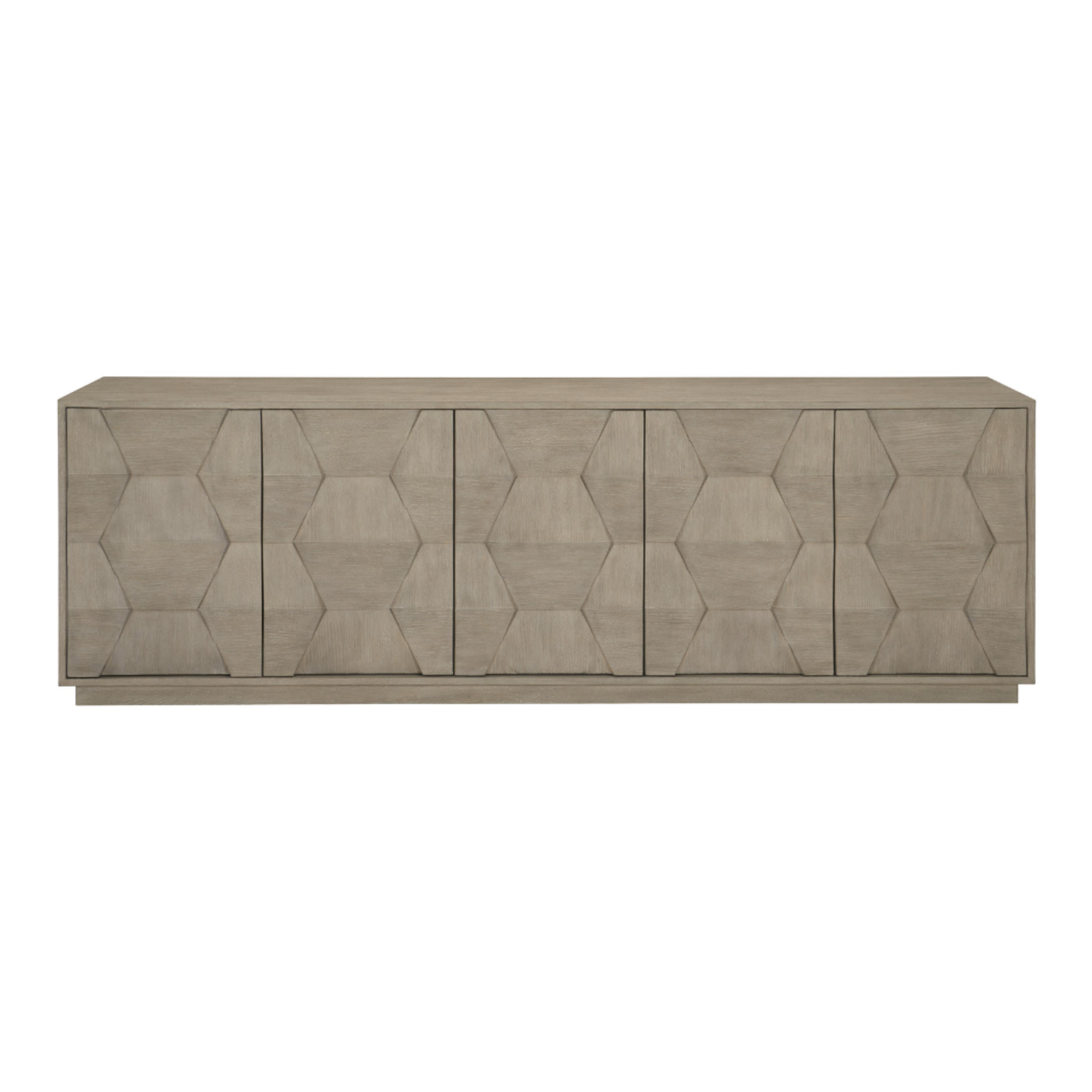 Outside The Box 92x19x30 Linea Cerused Oak 5 Door Credenza / Entertainment Console
