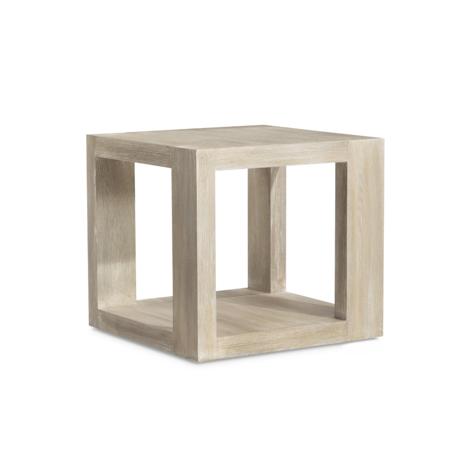 Outside The Box 24x24x22 Darsa White Washed Oak Square Side Table