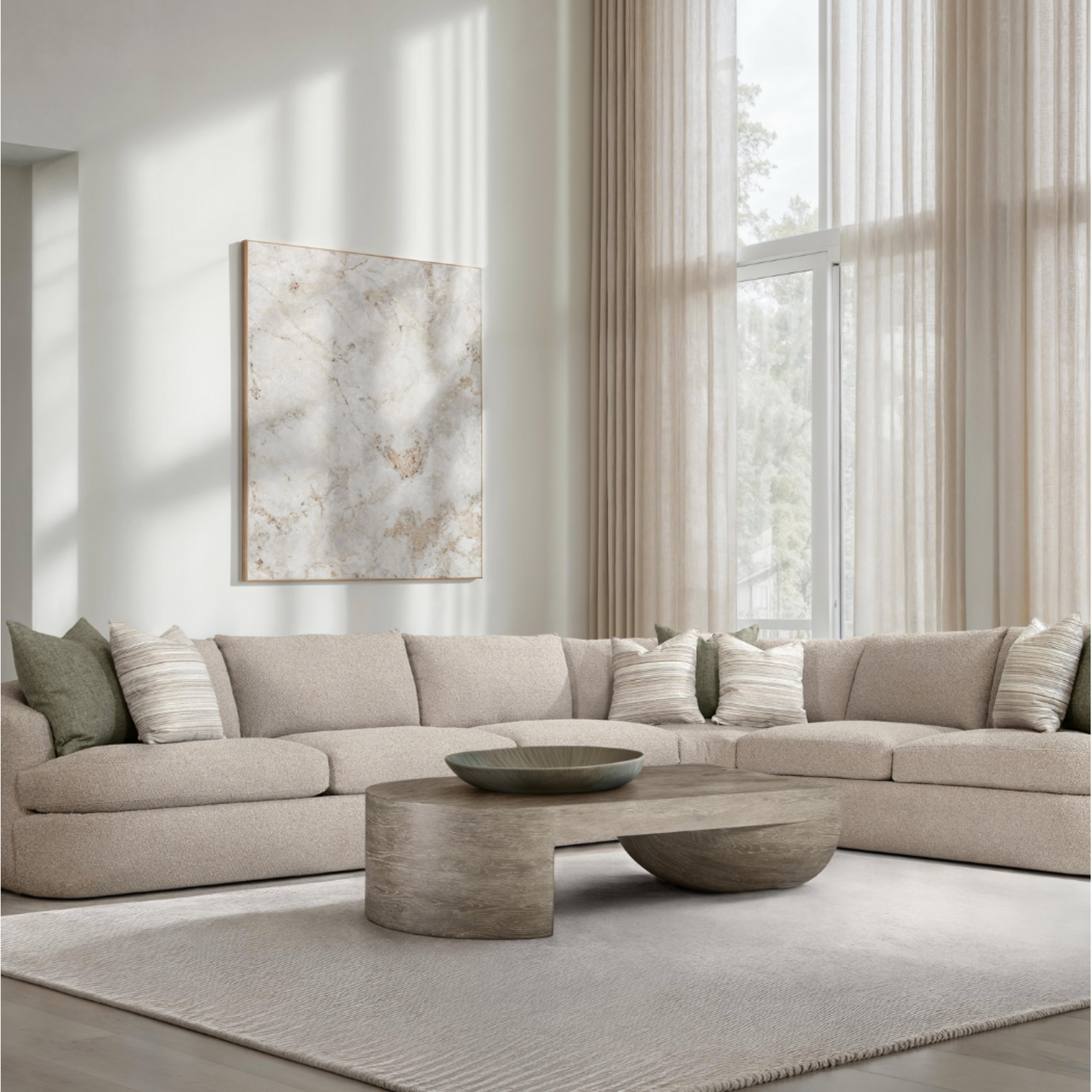 Outside The Box 56x30x15 Moda White Washed Oak Cocktail Table