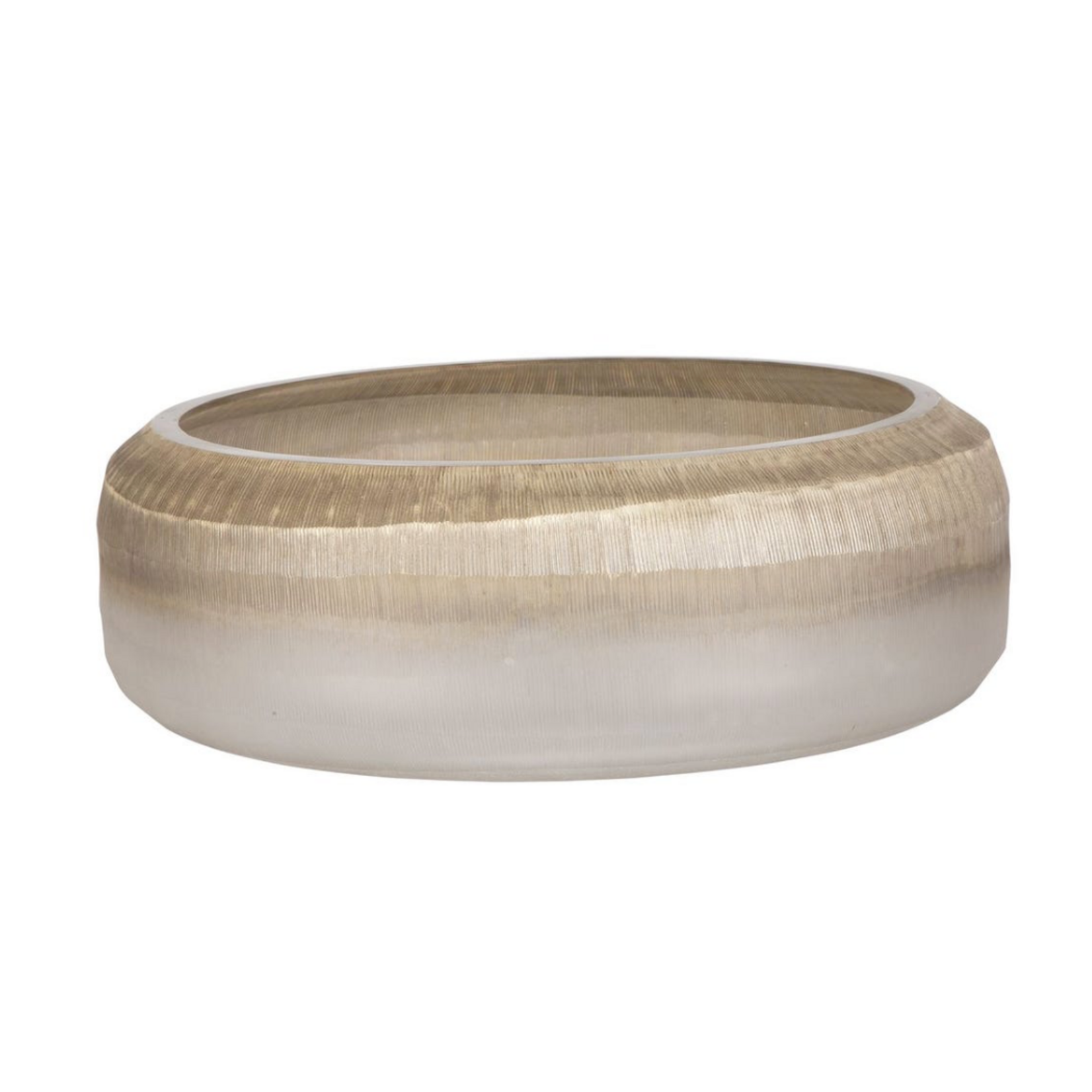 Outside The Box 15" Ombra Neutral Horizon Glass Round Bowl