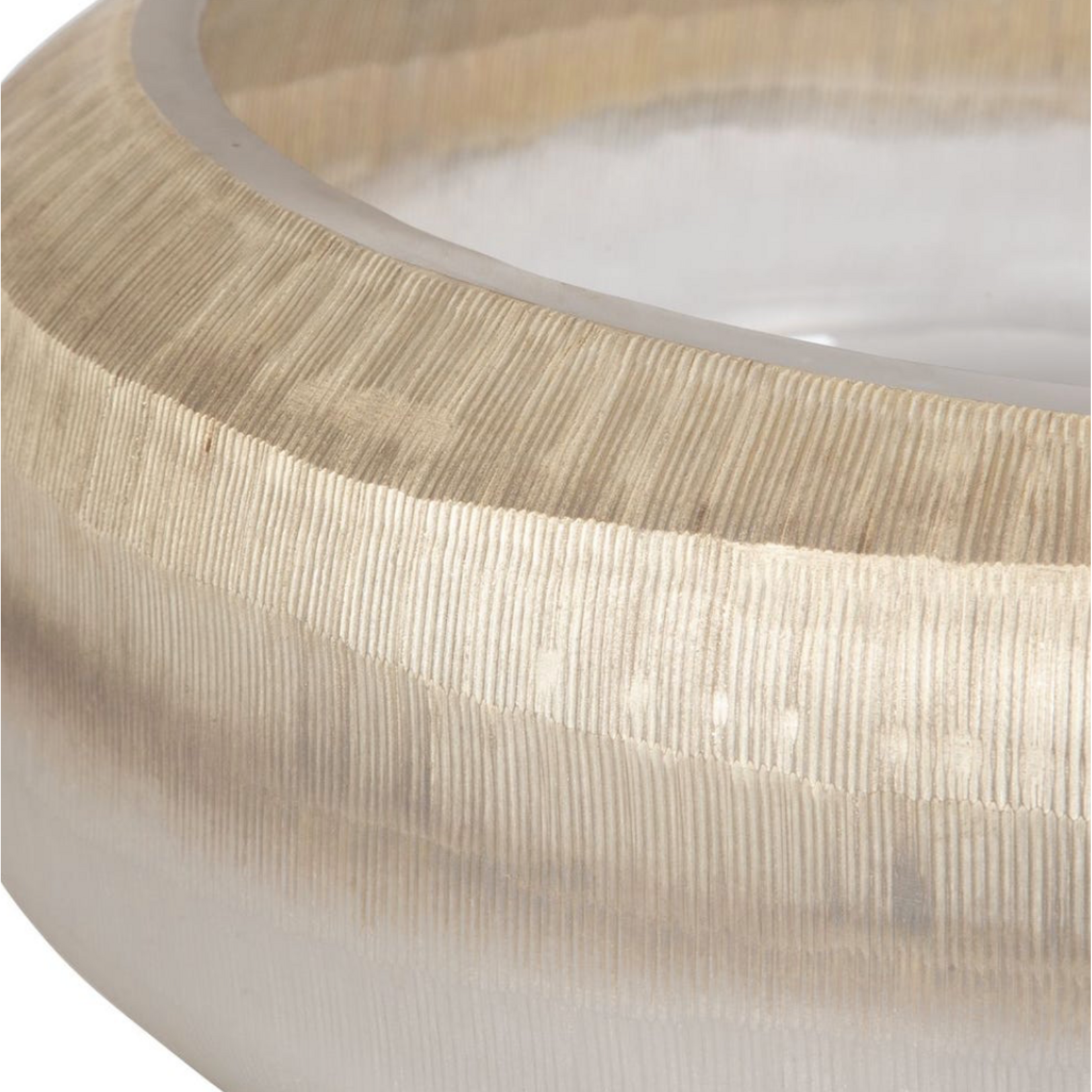 Outside The Box 15" Ombra Neutral Horizon Glass Round Bowl