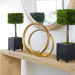 Outside The Box 14" & 12" Set Of 2 Set Of 2 Jimena  Antique Gold Aluminum Ring Sculpture