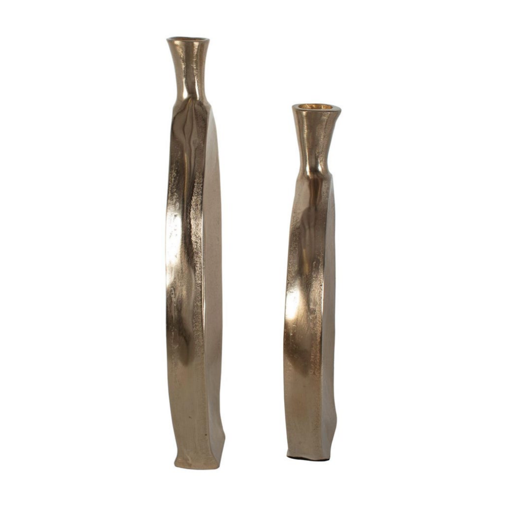 Outside The Box 22" & 18" Set Of 2 Kyler Hand Crafted Cast Aluminum Vases