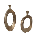 Outside The Box 22" & 18" Set Of 2 Kyler Hand Crafted Cast Aluminum Vases