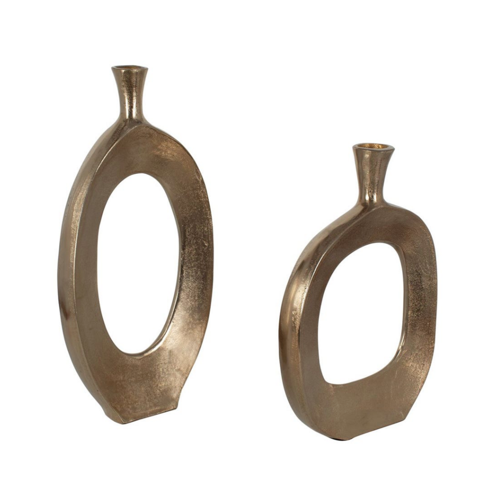 Outside The Box 22" & 18" Set Of 2 Kyler Hand Crafted Cast Aluminum Vases