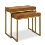 Outside The Box Burl-Esque Mappa & Brass Stainless Steel Nesting Tables