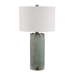 Outside The Box 33" Uttermost Callais Aqua Blue Ceramic Glaze Table Lamp