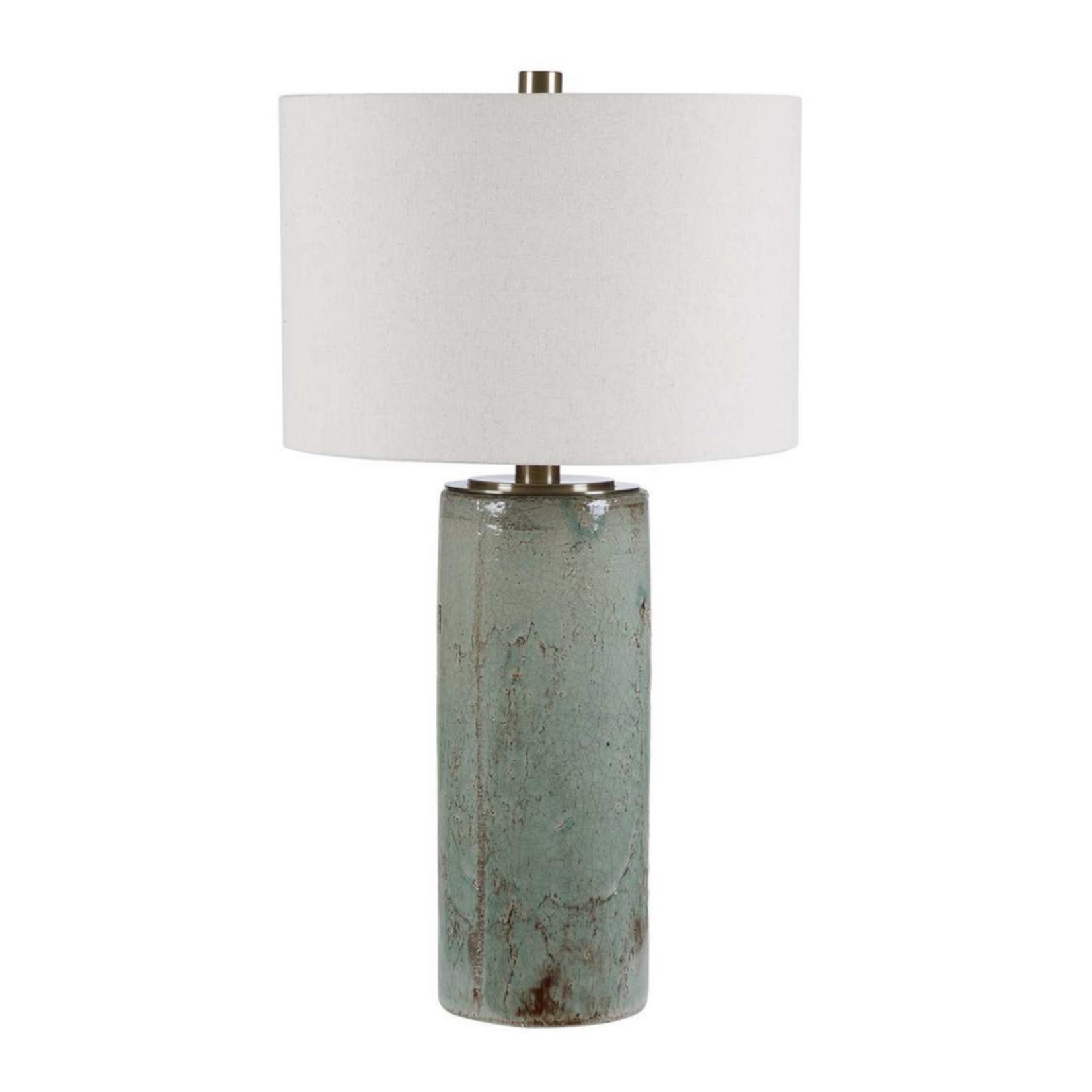 Outside The Box 33" Uttermost Callais Aqua Blue Ceramic Glaze Table Lamp