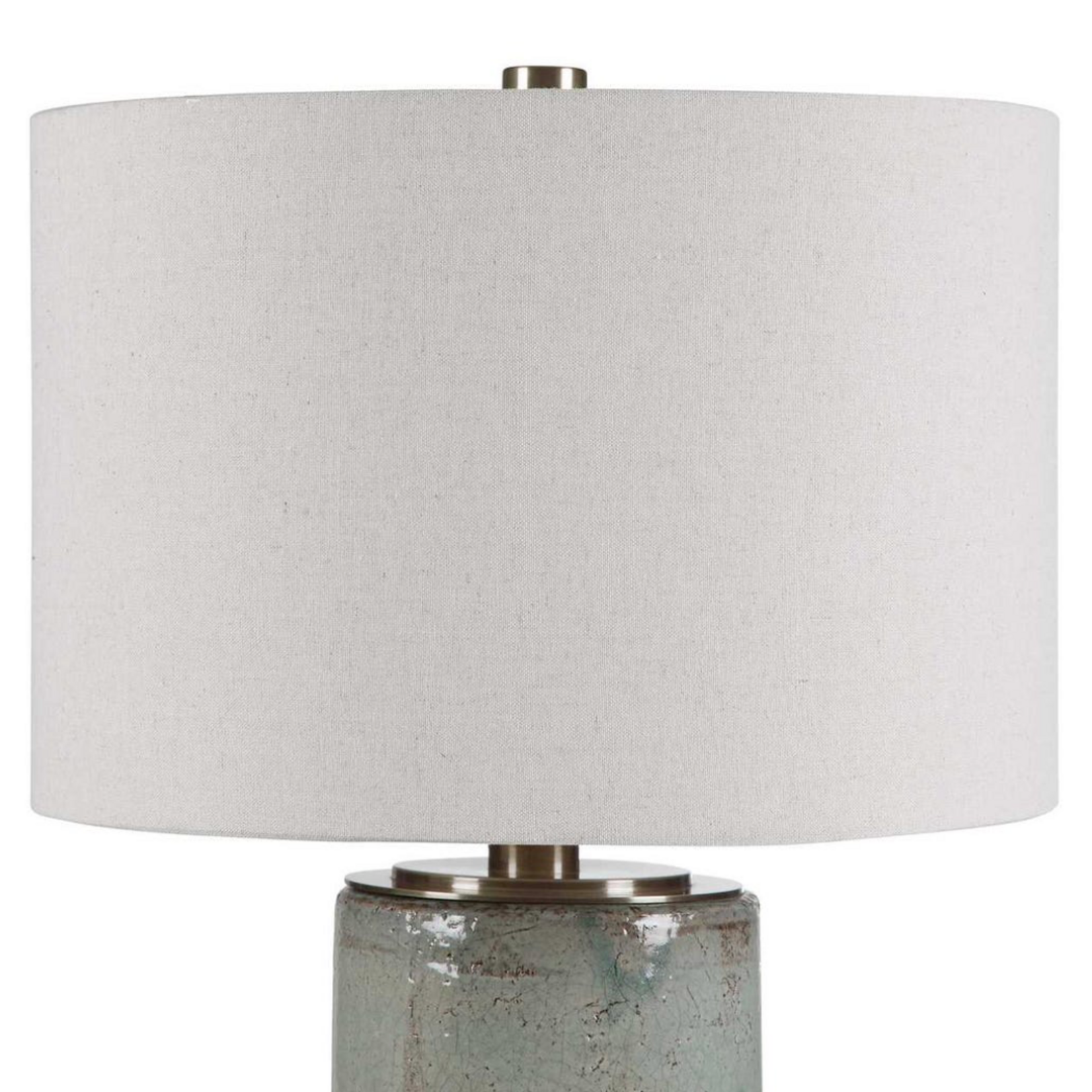 Outside The Box 33" Uttermost Callais Aqua Blue Ceramic Glaze Table Lamp