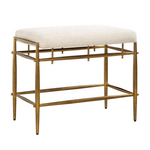 Outside The Box 26x15x21 Karleen Ivory Chenille Performance Fabric& Antique Brass Bench