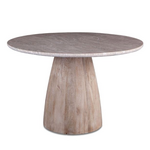 Outside The Box 48"  Palm Springs Brown Lajaria Marble Top & White Wash Mango Wood Dining Table