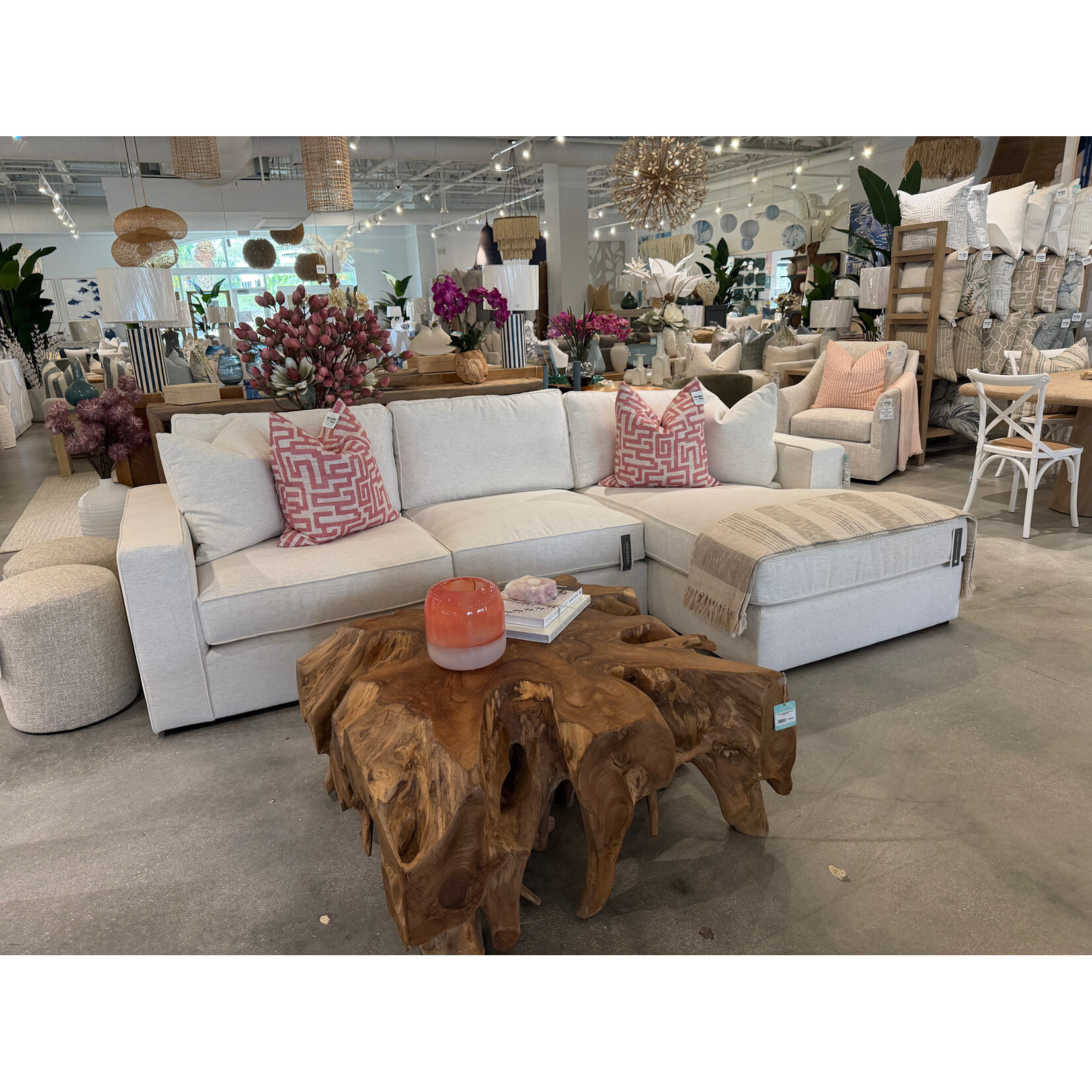 Outside The Box 117 x 68 Maxx Nomad Snow Uni-Down Blend Upholstered RAF Chaise Sofa - Tier 4