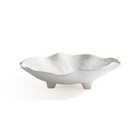 Outside The Box 16" Alfresco White Wavy Ceramic Bowl On Stand