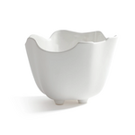 Outside The Box 10" Alfresco White Wavy Ceramic Ice Bucket / Planter
