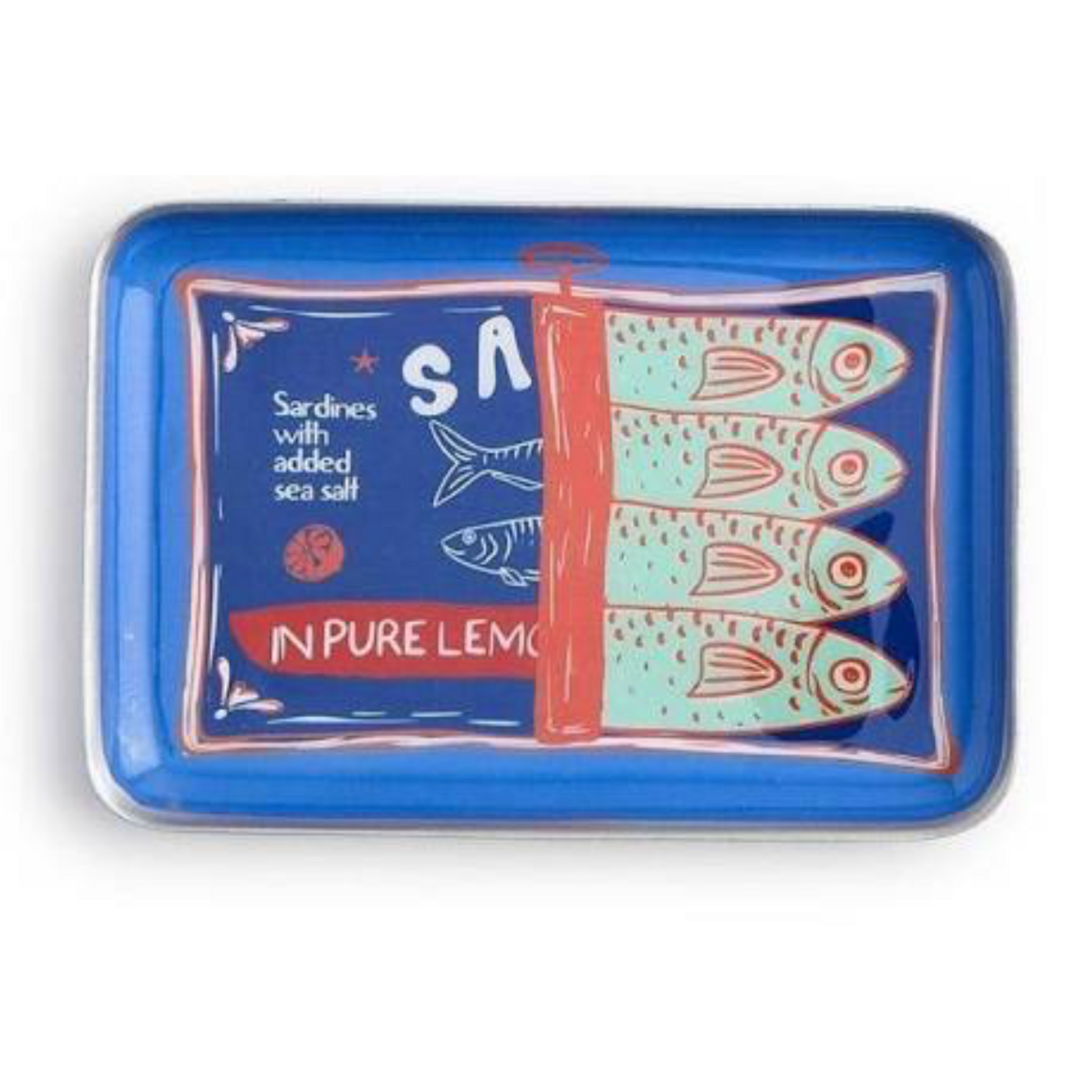 Outside The Box 4x6 Sardine Enameled  Metal Trinket Tray 4 Assorted Design - SOLD SEPARATELY